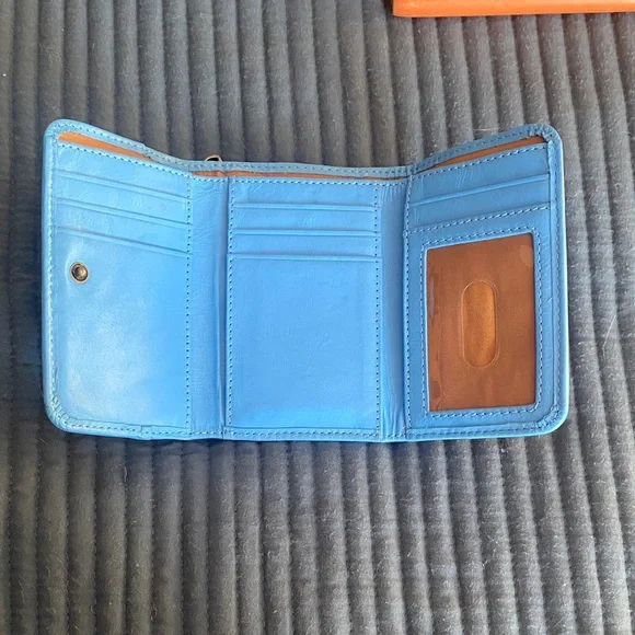 HOBO Leather Wallet Trio - Cream, Blue, and Orange - Picture 5 of 8